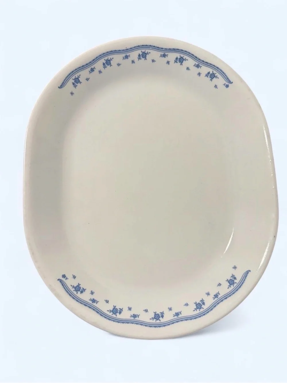 Vintage Corelle Corning Ware Morning Blue  Ceramic Serving Platters (2)